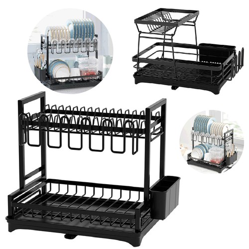 Tier dish drainer rack with - 2,