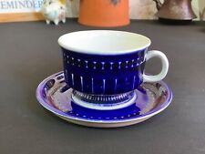 Arabia Finland Demitasse Coffee Cup & Saucer Cobalt Blue Ulla Precope Expresso