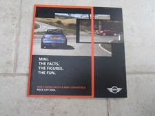 Mini 3 Door Hatch Convertible  One Cooper S D Price list 2004 Sales Brochure