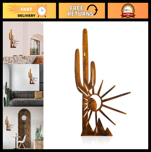 Rustic metal cactus wall - art, &