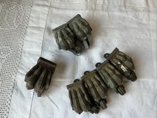 7x Original salvaged Victorian Brass casters - bears claw feet 4+1+2