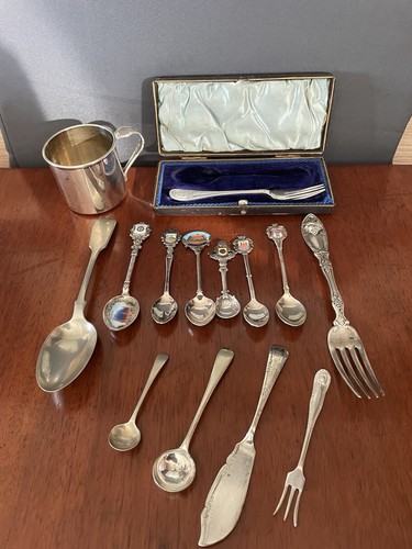 Vintage silver plate job - plate, lot