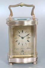 SILVER JUBILEE CARRIAGE CLOCK serpentine case KEY needs a service PLATFORM ESC