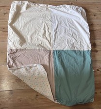 Retro 1999 Baby GAP Cotton Stars Pram-Crib-Cot Blanket-Green-Taupe-Cream 30'x37'