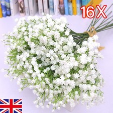 16 X Artificial Gypsophila Flowers Fake Baby's Breath Silk Bouquet Wedding Decor