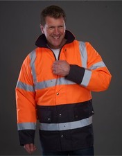 Yoko Hi-Vis Jacket Two-Tone Motorway Foul Weather Waterproof Coat High Viz