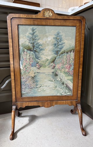 Antique walnut cheval fire