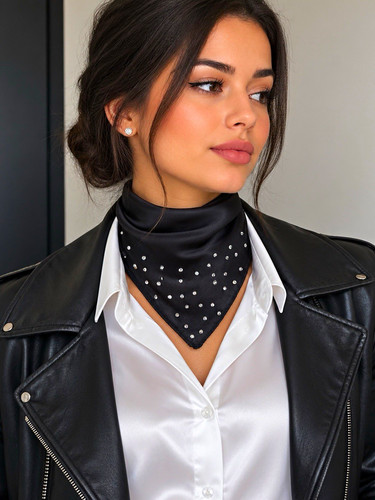 Unique black silver - black/silver, satin