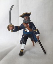 Papo Pirate with Blue Coat Wooden Peg Leg and Cutlass