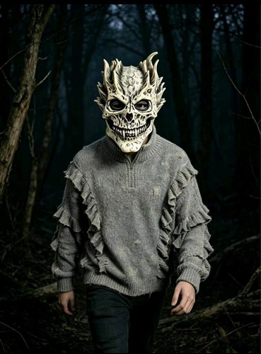 Scary bone horn demon - horn, mask