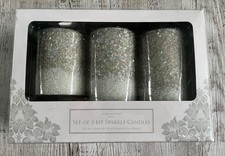 Laura Ashley - Set Of 3 Lit Sparkle Candles | Boxed with Batteries