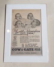 1949 Cow & Gate Milk Baby Food Original Vtg Print Advert Mounted Ready To Frame