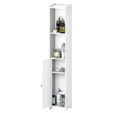 Tall Bathroom Cabinet Slim High Cupboard Storage Unit Shelving Narrow Tallboy