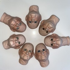 Vintage Old Man Doll Head Lot