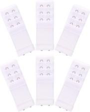 6x Women’s Bra Extenders Soft Elastic Strap Extension with Stainless Steel Hooks