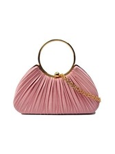 Women Satin Pleated Clutch Bag