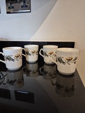 Vintage Beswick Verona Mugs x 4 Green and Brown 3in x 2.75in VGC