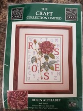 Craft Collection Counted Cross Stitch Kit #76665 "Roses Alphabet" 10.25" x13"