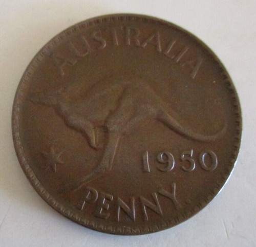 1950 australian one penny - australian,