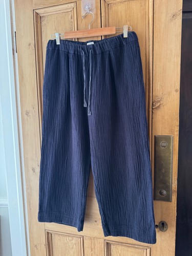 Toast crinkled cotton - crinkled, navy