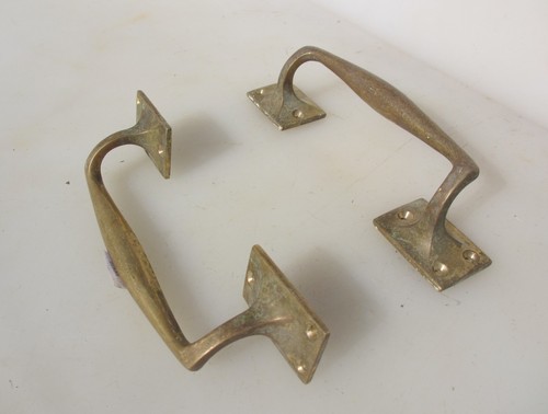Antique brass door - door, handles