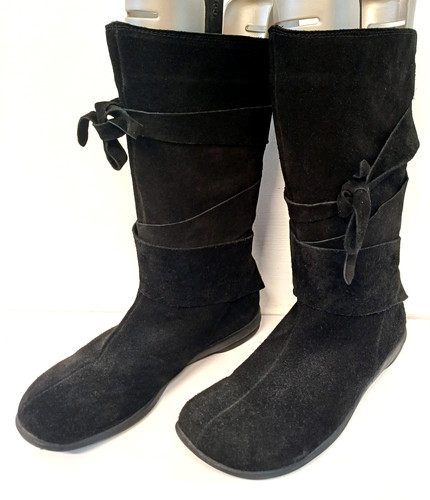 Schuh black suede - tie, around