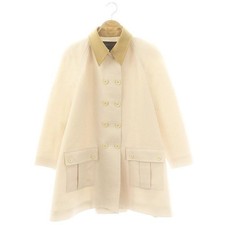 Louis Vuitton 20SS Contrast Color Coat Wool Silk Blend Beige 34
