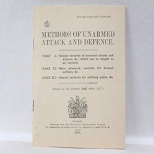 WW1 1917 UNARMED COMBAT MANUAL ATTACK AND DEFENCE BRITISH ARMY TRAINING HANDBOOK