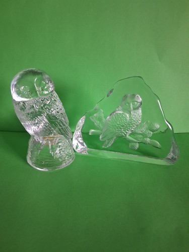 Glass owl ornaments pressed - glass,