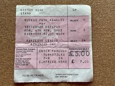 1987/88 QUEENS PARK RANGERS V TOTTENHAM HOTSPUR 04-04-1988 DIVISION 1 TICKET