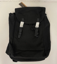 Quadra Rucksack Black/Black Vintage Style Laptop Bag Cotton Canvas Padded QD615
