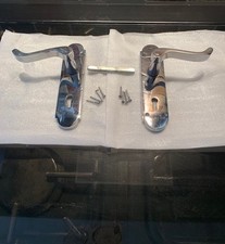 Pair of chrome Chelsea style Lever internal door handles with cut out key lock