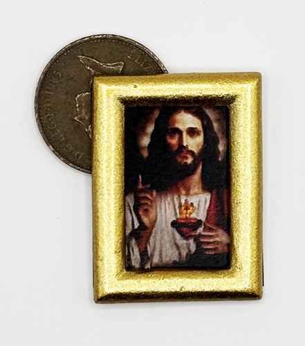Dolls house framed - dolls, religious