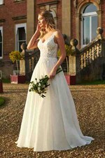 Romantica Mabel Blush Rum Pink Lace Tulle a Line Wedding Dress Gown Size 12