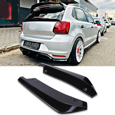 For VW GOLF POLO 2x Gloss Rear Bumper Diffuser Splitter Canard Lips Protector UK