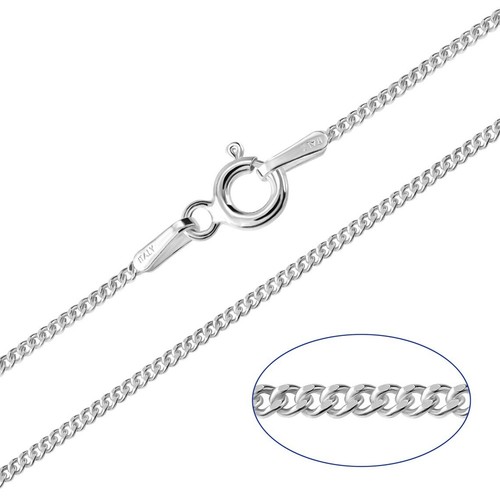 Sterling silver curb chain - silver,