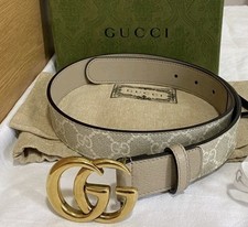 Gucci Beige Monogram Leather