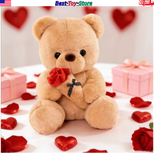 Rose bear plush toy - rose,