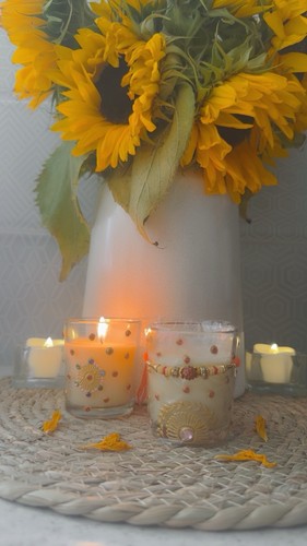 Glass candle with - glass,