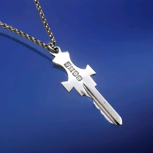 Vintage sterling silver key - silver,
