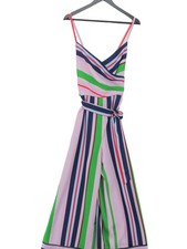 Ted Baker Women's Jumpsuit UK 12 Multi Striped 100% Polyester Wide-Leg Jumpsuit