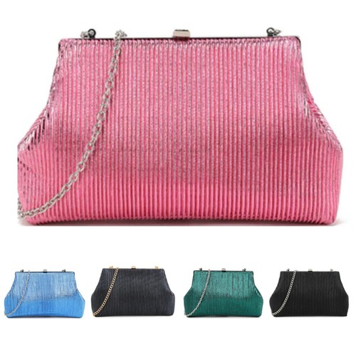 Women pleated glitter clutch - glitter,