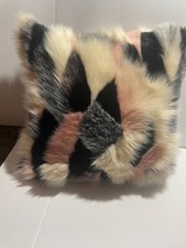 West Elm Pillow Faux Fur Gray