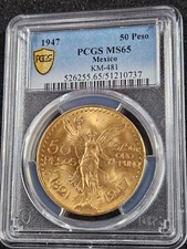 🌟 1947 Mexico 50 Pesos Gold