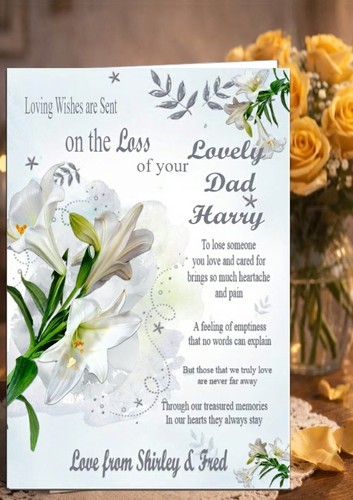 Personalised bereavement card - personalised,