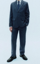 Zara Navy Blue Textured Dress