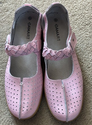 Damart pink leather flat - damart,