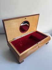 Vintage 1960s Italian Inlaid Musical Wooden Jewellery Box