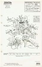 BEDFORD O & S TYPE TRUCK 1950-56 ZENITH 42VIR-3 CARB SERVICE BULLETIN/PARTS LIST