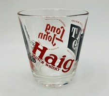 Whisky Glass With Four Brands Inc Haig, Vat 69, & Ballantines - Made In Italy